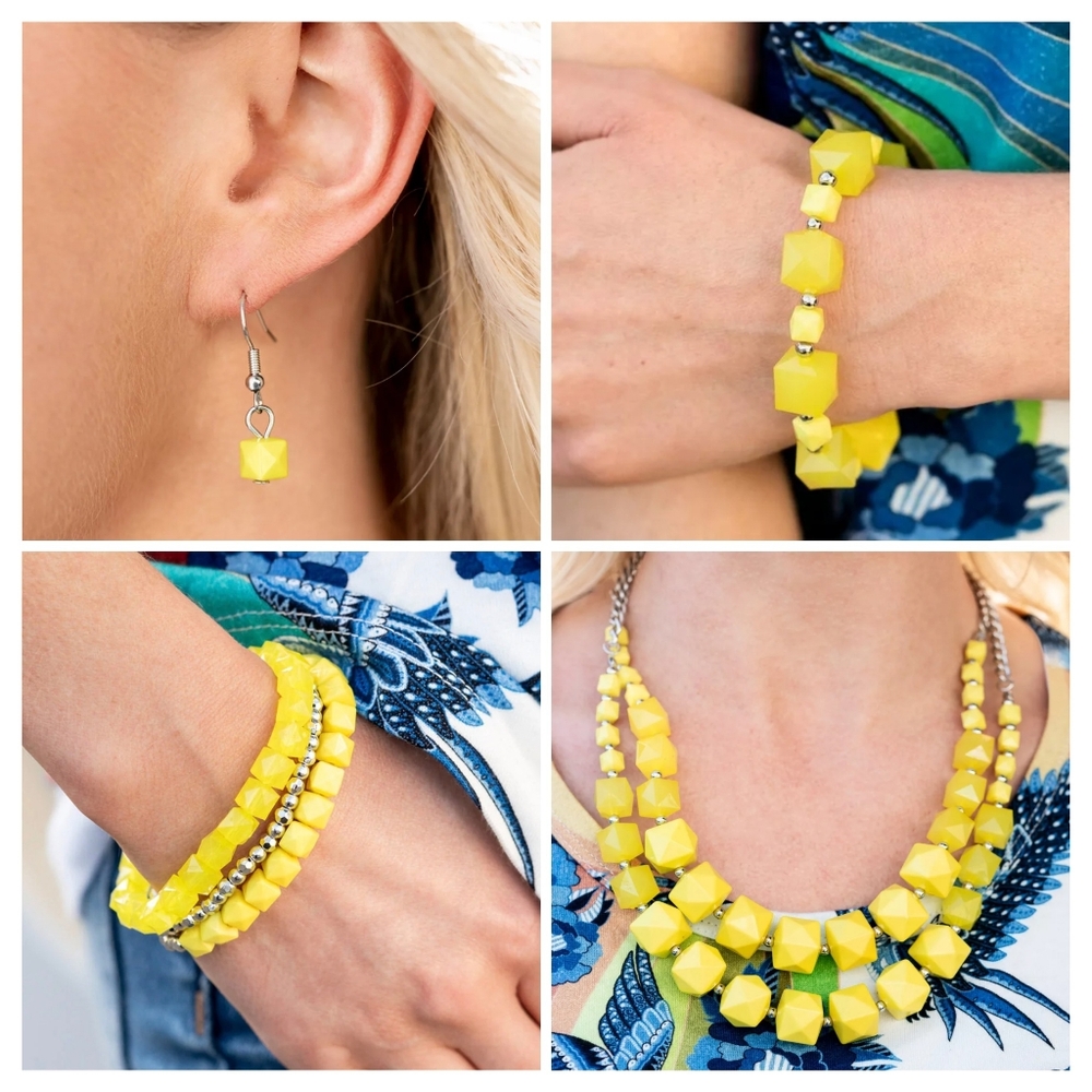Paparazzi ~ Fashion Fix Jewelry Bundle - Yellow/Silver